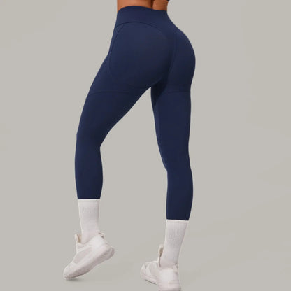 Gym Workout Yoga Fitness Sports Suit Short-sleeved Top Padded-free High-waisted Hip-lifting Trousers Outdoors Leisure Sportswear