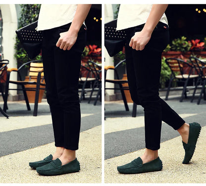 Men's Casual Fashion Genuine Leather Loafers Moccasins Slip-On Driving Shoes 38-50 Size Range Male Flats Comfort Footwear