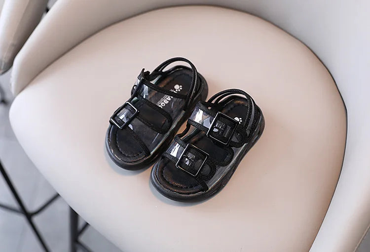 Clear Upper Children Sports Shoes Flat Sandals 2026 Summer Canvas Baby Boy Sandals Breathable Toddler Girls Shoes Kids I04224