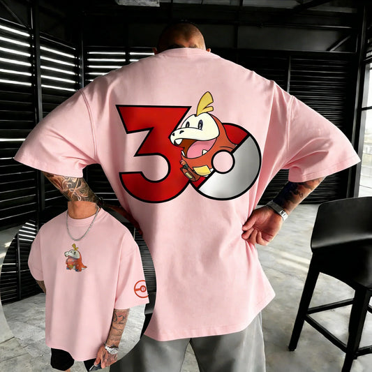 30th Anniversary Fueeco Co Cotton T-shirt Summer New Men's and Women's Loose Casual Hip Hop Trendy Short Sleeve Top