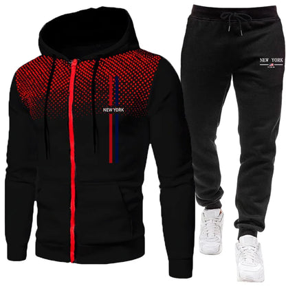 2025 Brand New Men's Tracksuit Hoodie Sweatpants Urban Casual Fashion Sportswear Autumn Winter Daily Casual Sporty Zipper Outfit