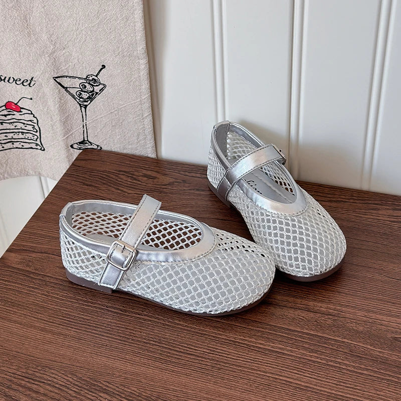 Summer Girl's Sandals Hollow Out Hook-loop Casual Chic Kid's Flat Shoe Solid Colors Anti-slip Daily Versatile Children Shoes