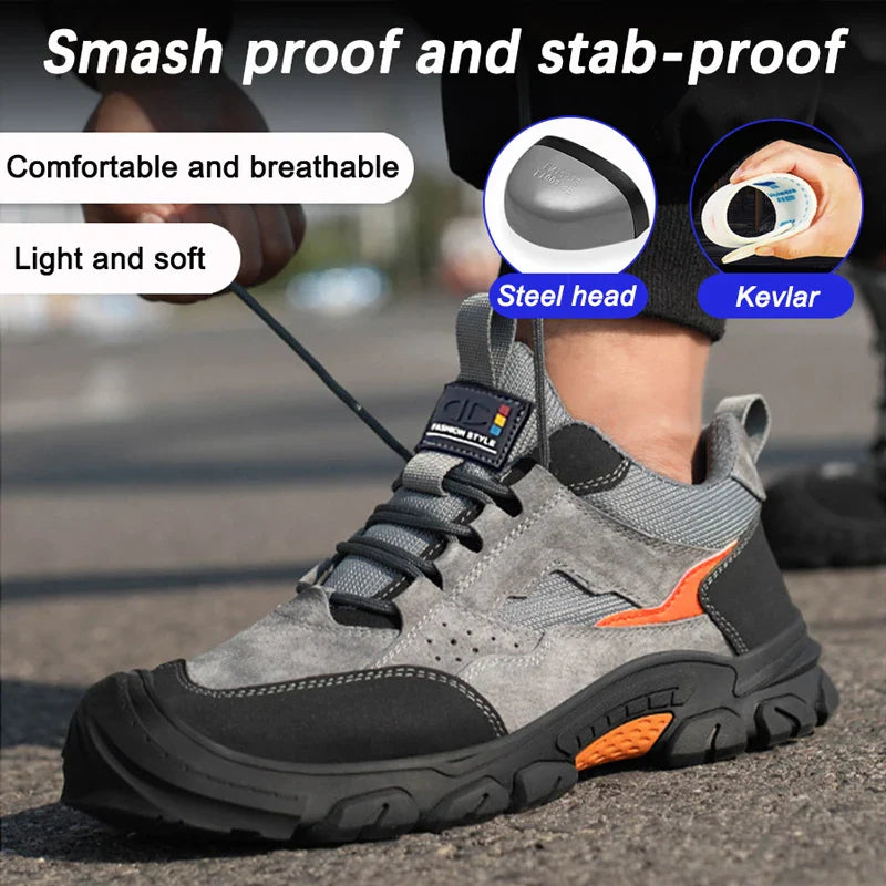 Steel Toe Shoes for Women Comfortable Safety Work Sneakers Industrial Non Slip Shoes Lightweight Puncture Proof Protective Shoes