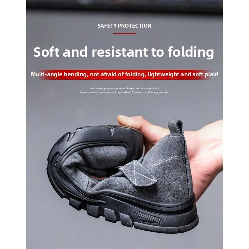 Labor protection shoes with steel toe caps, anti smashing and anti stabbing welding shoes, anti slip and wear-resistant shoes