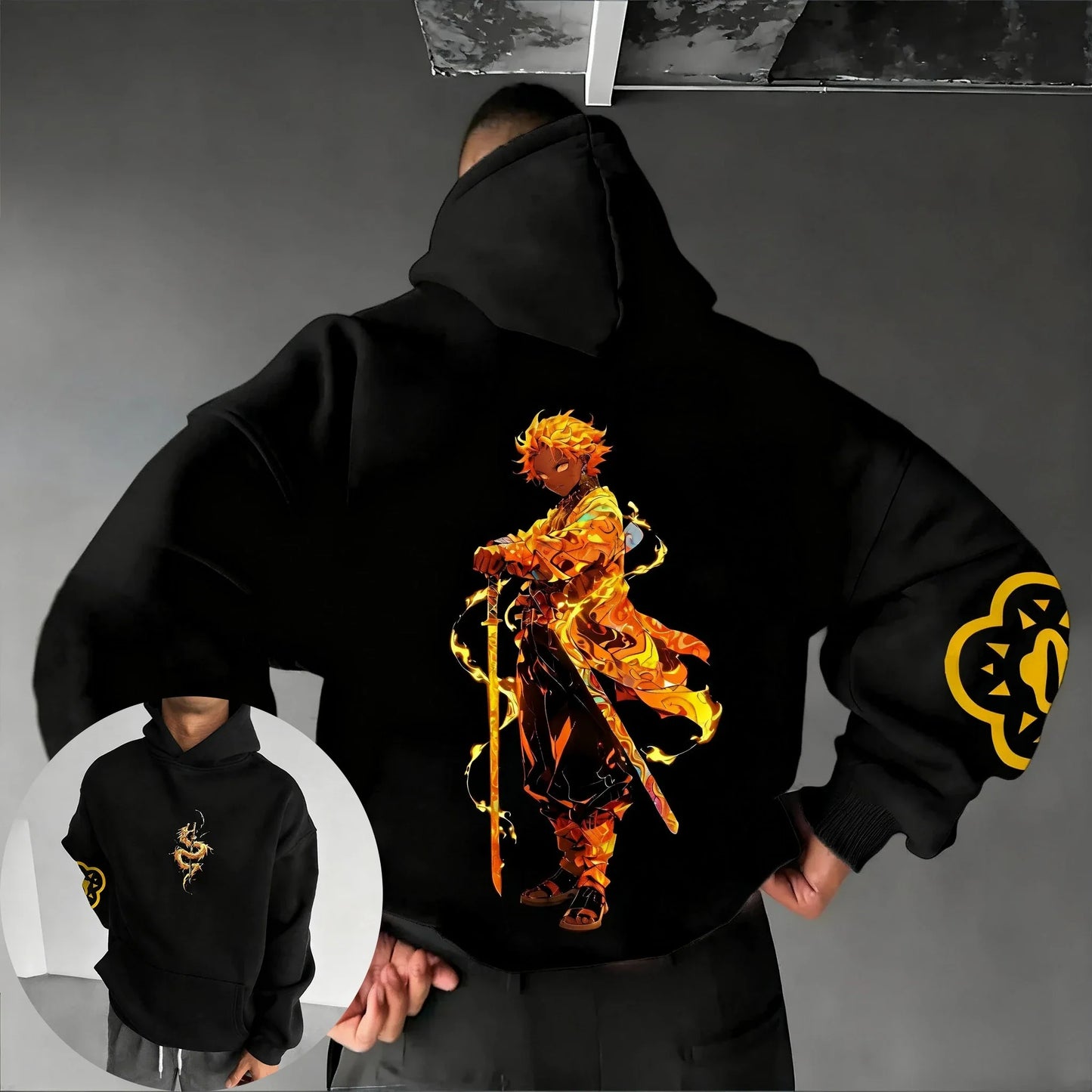 Demon Slayer Anime Co Branded Hoodie 2026 Autumn/Winter Men's  Sports Casual Japanese Harajuku Parent Child Sweater Top