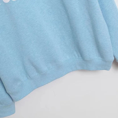Sweatshirt Women Gradient Color Fleece Pullover O Neck Long Sleeve Casual Jumper Tops Femme Streetwear