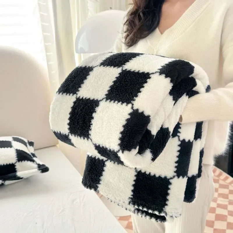 1 Piece Pink White Flannel Panda Fleece Soft And Comfortable Blanket Nap Blanket Suitable For Sofa Bed Sofa Office Suitable