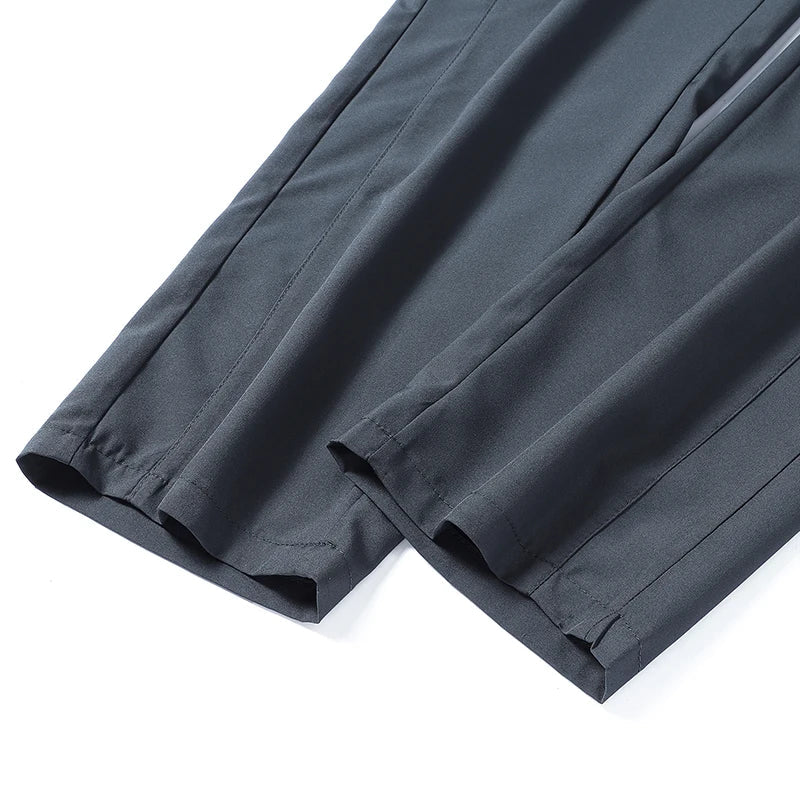 Men Running Pants Jogging Casual Summer Thin Sweatpants Quick Dry Ice Silk Straight Trousers Sports Gym Breathable Unisex