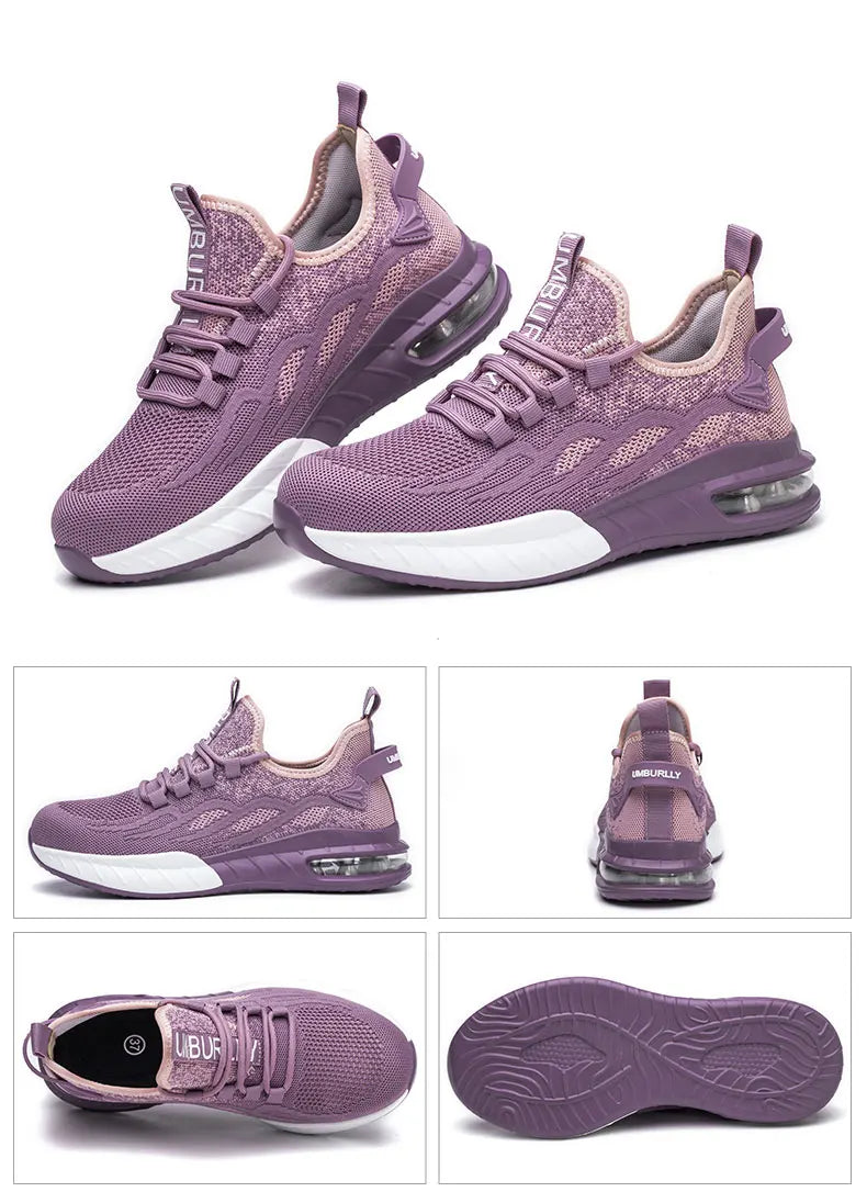 Women Puncture Proof Sport Work Sneakers Breathable Steel Toe Safety Shoes For Work Safety Boots Construction Security Boots