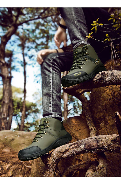 New Outdoor Shoes Men High Top Trekking Botas Leather Men Outside Boots For Men and Women Mountain Comfortable Hiking Boots