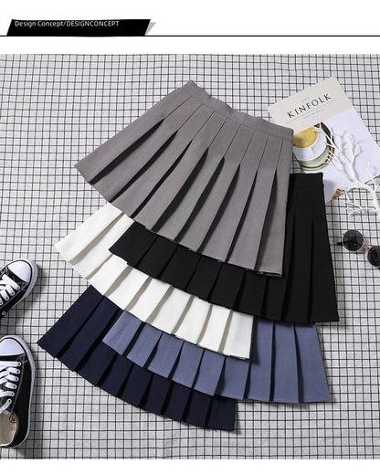 100-crotch Women Spring Summer Jk White A- crotch High-waist Short Skirt Autumn Winter Plaid Half-skirt