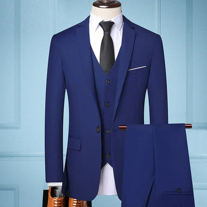 The New Store Offers Discounted Prices  Casual Formal Business Men's Fashionable Gentleman Solid Color All-season Fitted Suit