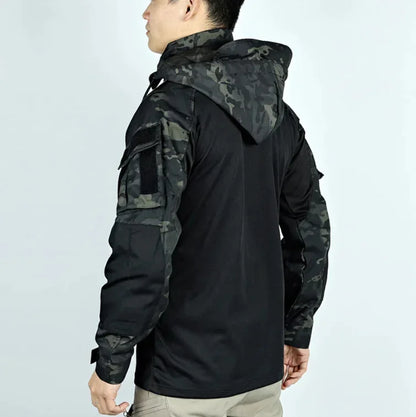 Outdoor Uniform Tactical Suits Wear Resistant T-Shirt Hooded Pants Men Clothes Combat Shirts Airsoft Paintball Hunting Clothing