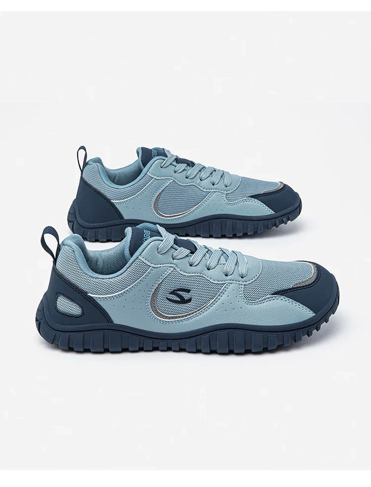 Unisex Wide Toe Sneakers Comfortable Walking Shoes Lace Up Outdoor Travel Breathable Sneakers
