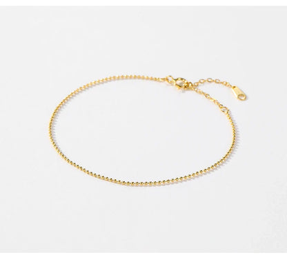 925 Sterling Silver Simple Tiny Thin Beads Stackable Adjustable Bracelets Valentine's Day Gift For Women Fine Jewelry