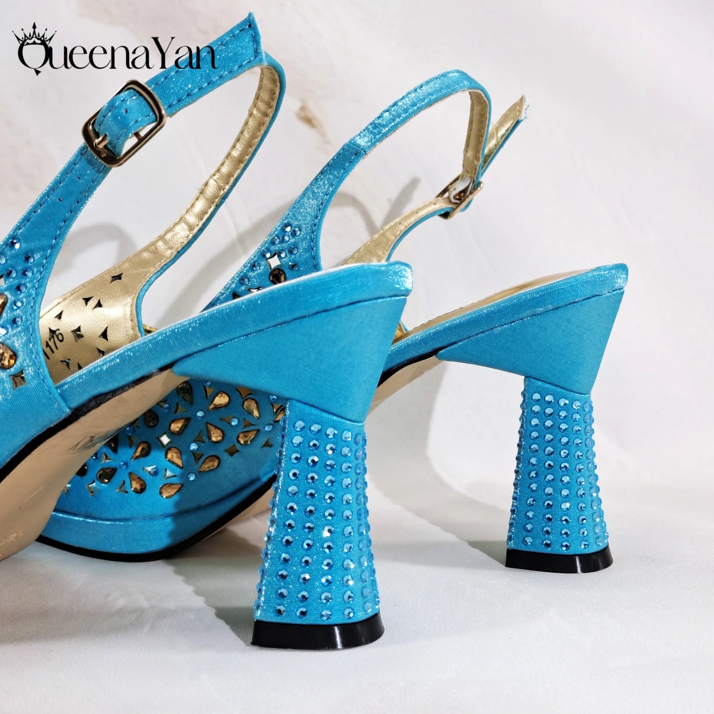 Elegant Mature Style Purple Rhinestone Design Women's Peep Toe High Heels With Matching Handbag Set for Party Wedding or Wokr