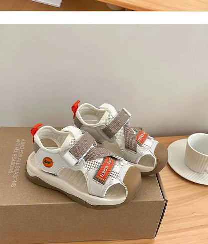 Boys' Sandals Children's Toddler Shoes 1-12 Years Beige Children's Beach Sandals Black Versatile Casual Kids' Sports Sandals