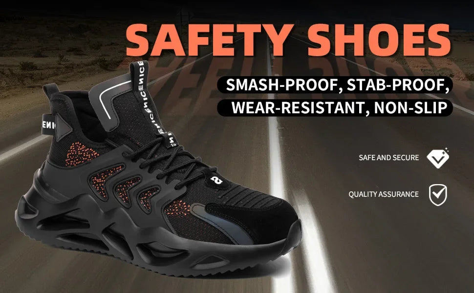 Work Sneakers Men Indestructible Safety Shoes Men Steel Toe Shoes Work Boots Men Puncture Proof Industrial Boots High Quality