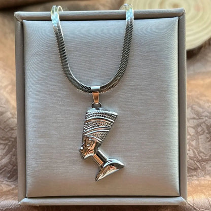 Stainless Steel Exaggerated Punk Big Round O Shaped Pendant Necklace Women Men Chunky Snake Blade Chain Grunge Steampunk Jewelry