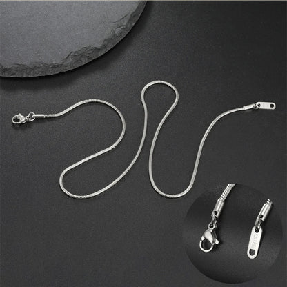 Round Snake Chain Necklace for Women Men Stainless Steel Link Chain 0.9mm 1.2mm 2mm Chains Choker Fashion Jewelry Gifts