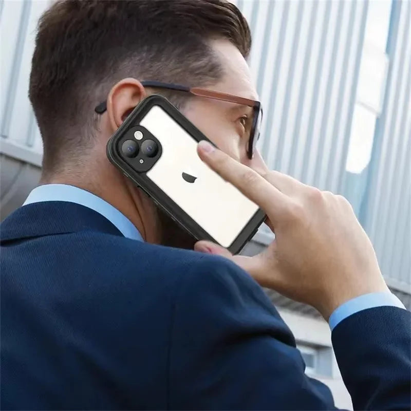 Full Sealed Clear For iPhone 12 13 14 15 16 17 Pro Max Waterproof Cases IP68 Diving 360 Protect Magsafe Shockproof Protect Cover