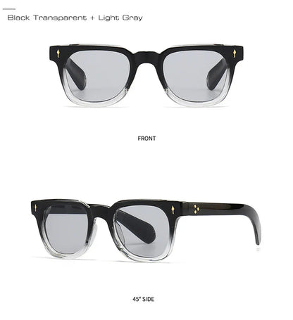Square Men Rivets Sunglasses Shades UV400 Fashion Women Green Sun Glasses