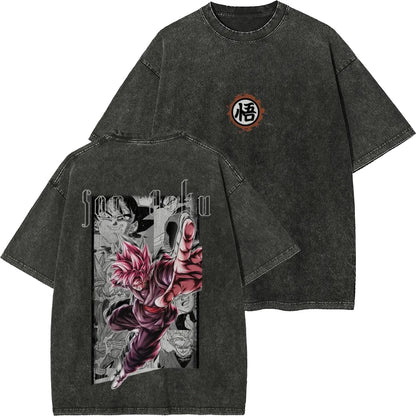 Retro Washed T-shirt Wukong Demon Man Buou Pure Cotton Cartoon Men's and Women's Animation Short-sleeved Clothing