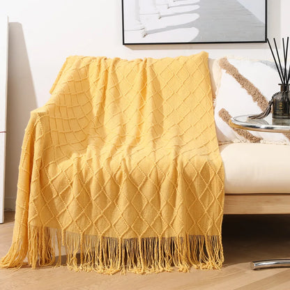 Aesthetic Nordic Plaid Knitted Throw Thread Blankets on the Bed Sofa Throw Travel TV Nap Blankets Soft Towel Bed Plaid Tapestry
