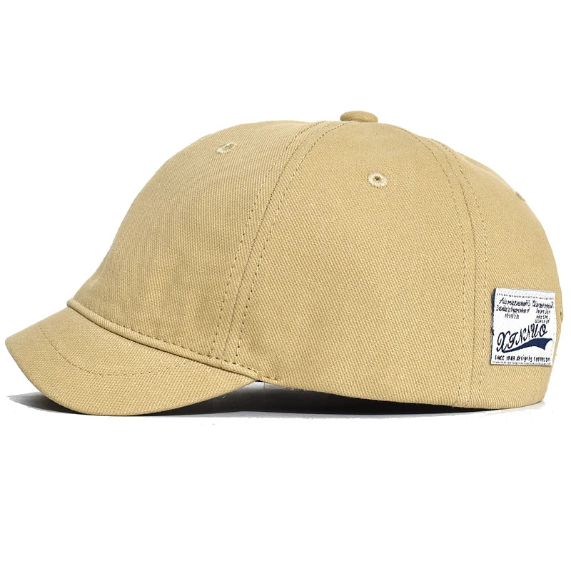 Short Brim Cotton Baseball Cap Men Women Casual Vintage Dad Hat Adjustable