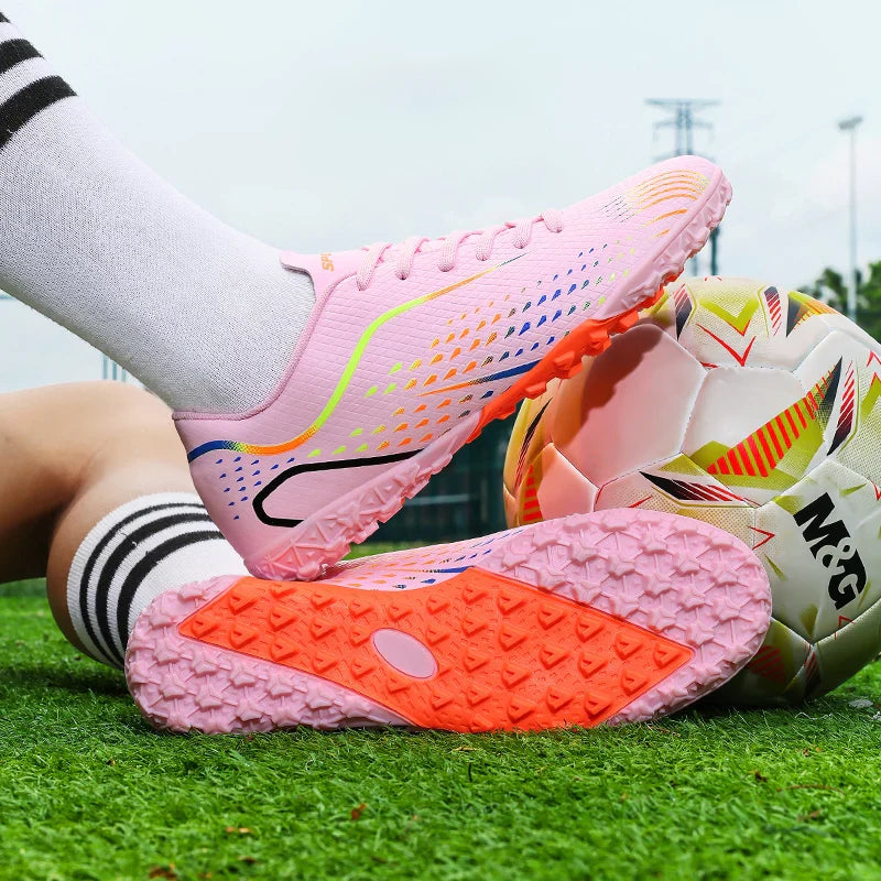 Kids Youth Soccer Shoes Cleats Football Boots Men Non Slip Breathable Lightweight Training Sneakers Boys Children Football Match