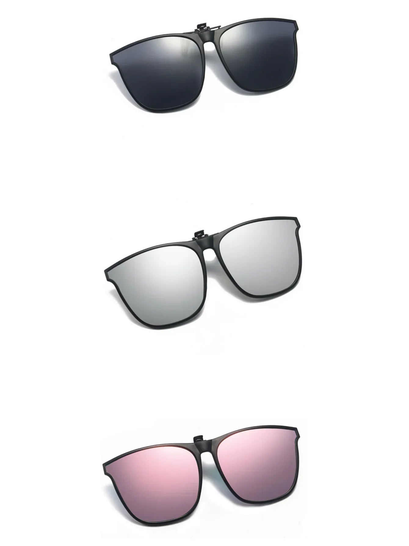 New PC Clip Sunglasses for Outdoor Fishing and Driving. Clip Sunglasses for Day and Night Use.
