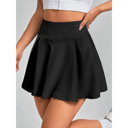 Women's Half-Body Skirt Summer Holiday Style Solid Colour Pleated Skirt High Waist Knitted Milk Silk Fabric Half Body Skirt