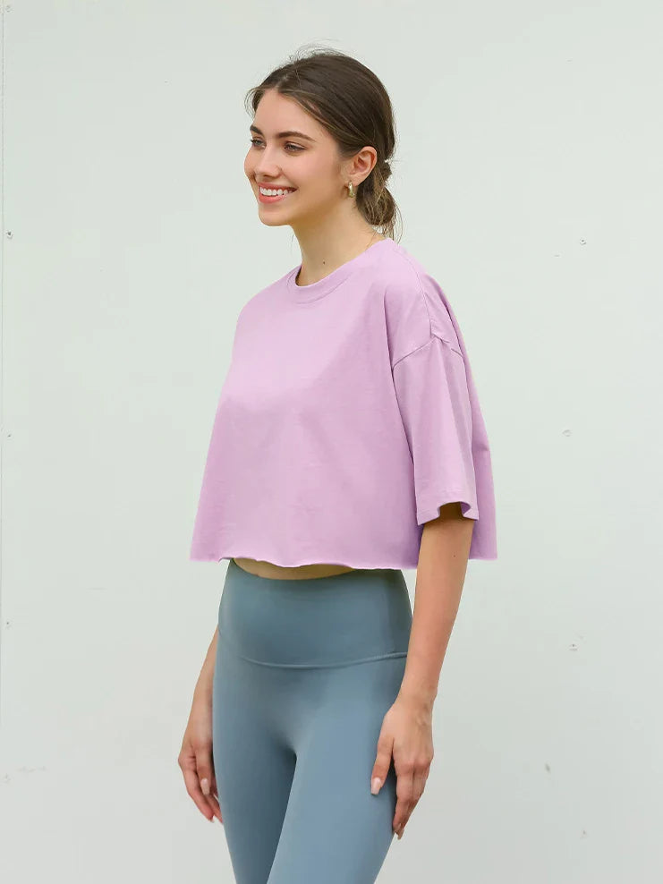 Y2K Outdoor Dance Sports Short sleeved Yoga Dress Women's Leisure Versatile Fitness Top Loose Sports T-shirt