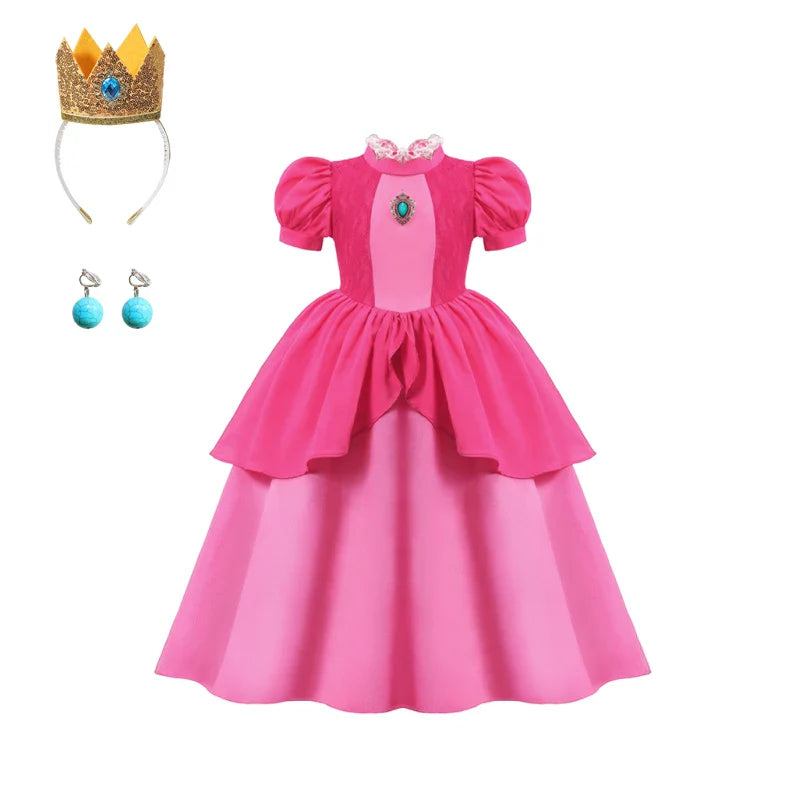 Vestido de Luxo Princesa Branca de Neve com Capa para Meninas Fantasia Infantil Cosplay de Fada Roupa de Carnaval para Crianças Vestido de Halloween