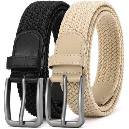 Men's Elastic Belts Unisex Casual Woven Belt for Men Outdoor Rock Climbing Training Work Belt with Jeans Belt of Women 115cm