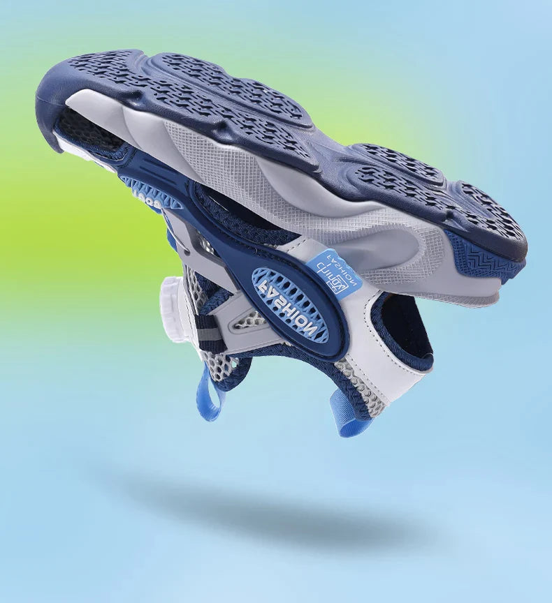 Summer Breathable Children's Sandals 5-16Y Boys' Fashion Beach Water Shoes Non Slip Outdoor Soft Bottom Sports Sandal Shading
