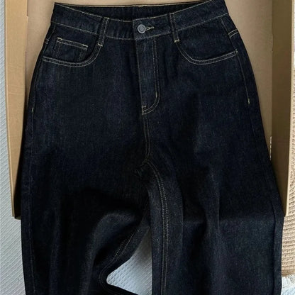 Streetwear Women Jeans New Bottoms 2025 Pantalon Femme High Waist Vintage Straight Y2k Wide Leg Pants Casual Chic Denim Trousers