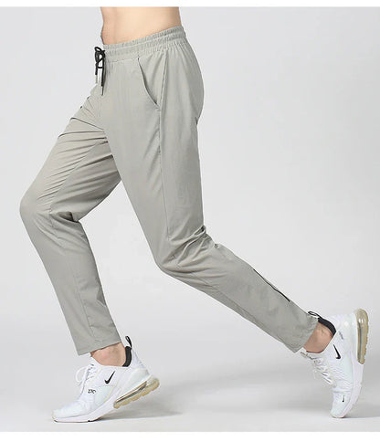 New Pencil Pants Tight Jogging Casual Mens Running Breathable Quick-Drying Ice Silk Outdoor Gym Sports Fashion Fitness Pant