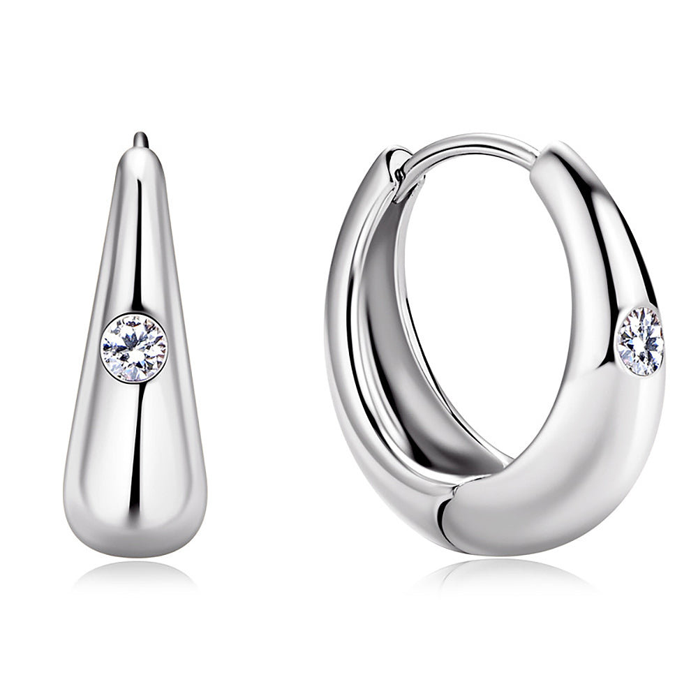 Exquisite Moissanite Diamond Hoop Earrings for Women 100% S925 Sterling Silver Plated 18k Yellow Gold Huggie Earring Wholesale
