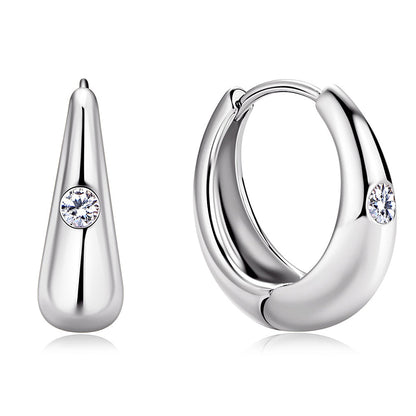 Exquisite Moissanite Diamond Hoop Earrings for Women 100% S925 Sterling Silver Plated 18k Yellow Gold Huggie Earring Wholesale