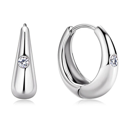 Exquisite Moissanite Diamond Hoop Earrings for Women 100% S925 Sterling Silver Plated 18k Yellow Gold Huggie Earring Wholesale