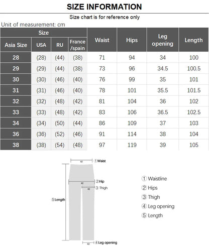 Straight Fashion Men's Jeans Solid Color Casual Business Stretch Washed Denim Trousers Breathable Streetwear Trendy Male Pants