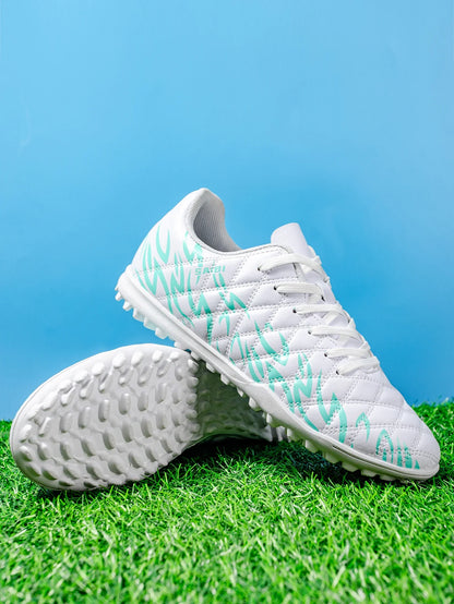 Wear Resistant TF Turf Soccer Boots PU Elastic Fabric Upper Rubber Stable Grip Sole Youth Boys Girls Football Shoes