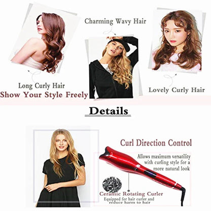 Rose-shaped Multi-Function LCD Curling Iron Professional Hair Curler Styling Tools Curlers auto rotating ceramic hair curler