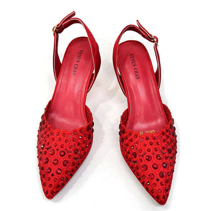 High Quality African Wedding Shoes Summer Sandals for Wedding 2025 Sexy Pumps Rhinestone Fashion Women Wedding Shoes