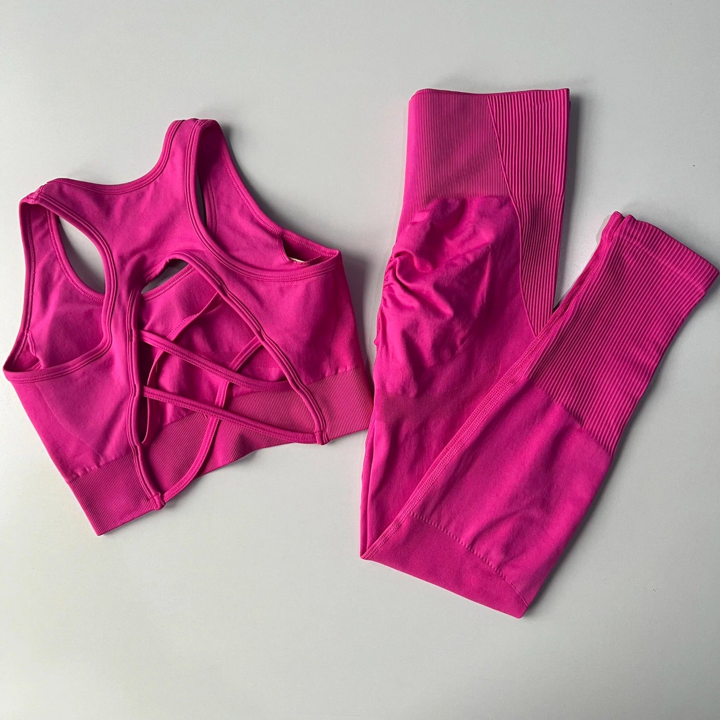 Sexy Back Design Fitness Bra for Women Pilates Shock-Proof Running  Training Tight Sports Pants Yoga Outfit Set