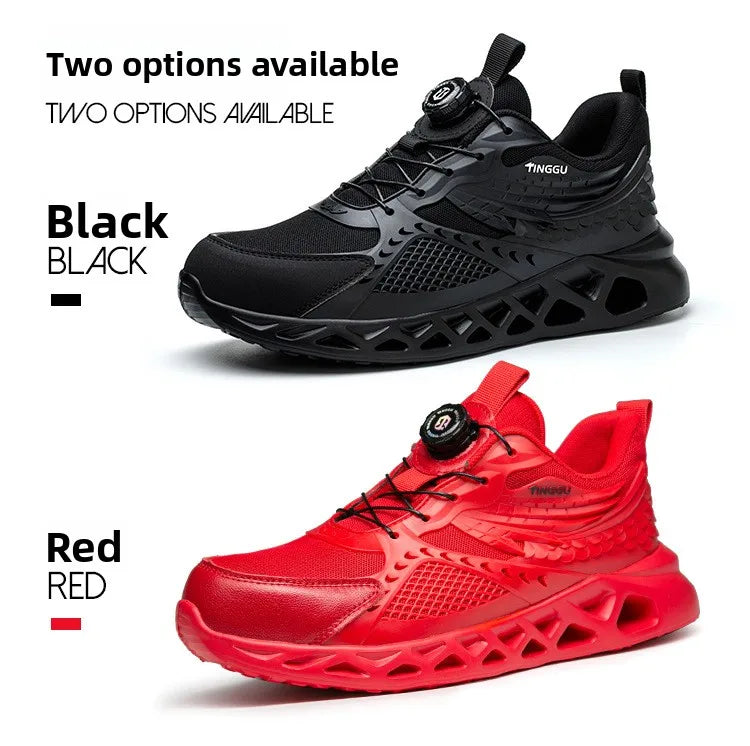 Men's Summer Mesh Labor Protection Shoes Anti-Smashing Wear-Resistant Outdoor Construction Site Protection Work Shoes Anti-Pierc