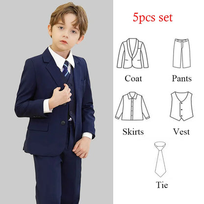 Spring Autumn Children Boy Wedding Suit Teenager Kids Formal Elegant Suits For Boy 1-14 Years Boys Suits Teens Suits Outfit Set