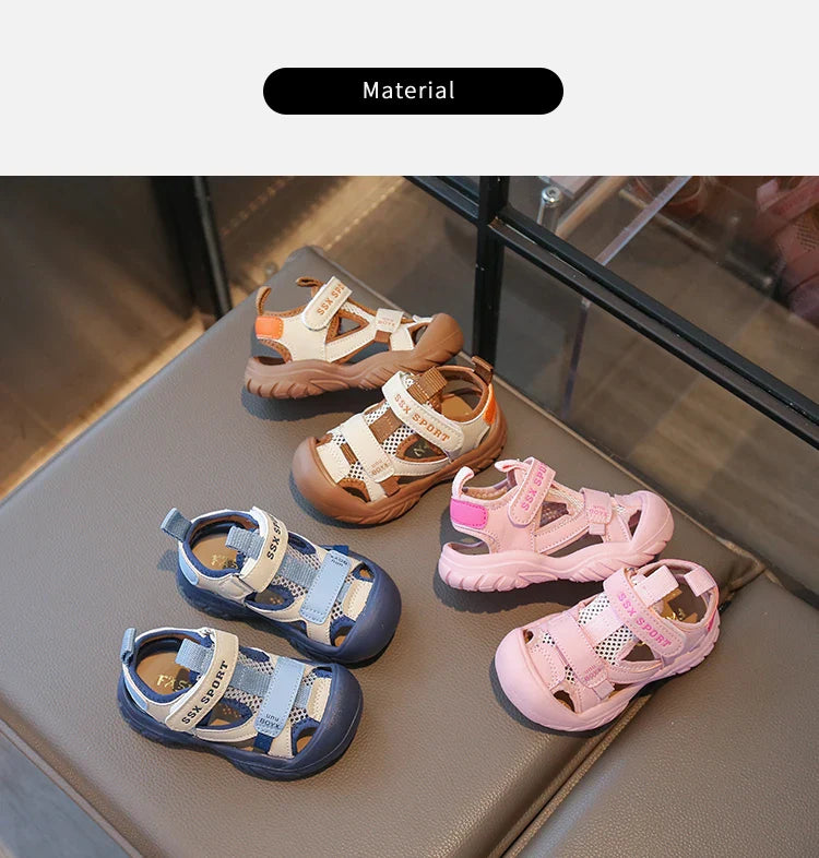 Summer Children Beach Sandals Boys Breathable Mesh Sport Sandals Baby Soft Light Kindergarten Cool Shoes