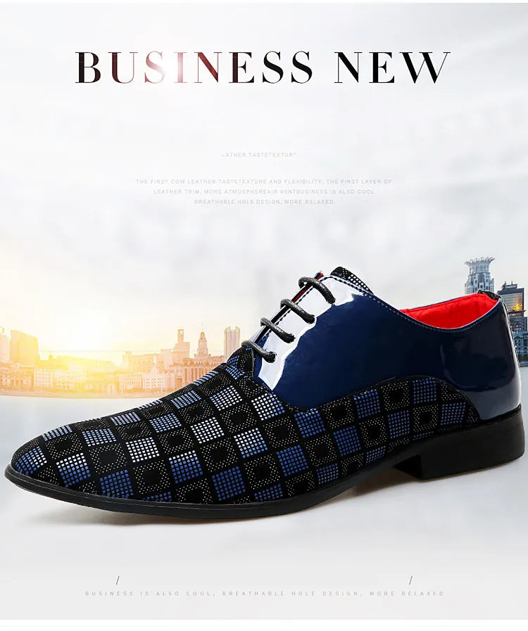Elegant Red Men's Casual Leather Shoes Pointed-Toe Lace-up Men's Dress Shoes Comfortable Formal Shoes zapatos de vestir hombre